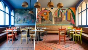 op maat geschilderd restaurantmeubilair